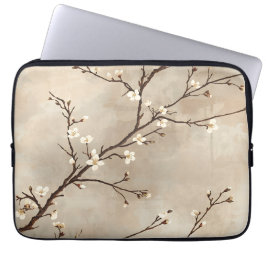 Elegant White Blossom Minimal Branch Laptop Fodral
