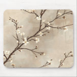 Elegant White Blossom Minimal Branch Musmatta<br><div class="desc">This refined seamless pattern features delicate blossom branches flowing gracefully across the design. Thin dark branches extend in elegant lines, adorned with small white blossoms highlighted by soft golden centers, creating a light and airy botanical composition. Set against a warm neutral beige or soft taupe background with a subtle watercolor...</div>
