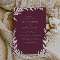 Elegant White Boho Löv Burgundy Merlot Bröllop