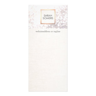Elegant White Bokeh Glitter och FAUX Linen Reklamkort