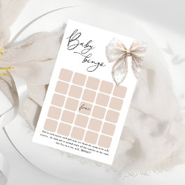 Elegant White Bow Baby Bingo Game