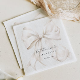 Elegant White Bow Baby Shower Pappersservett