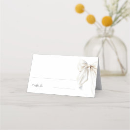 Elegant White Bow Möhippa Bord Placeringskort