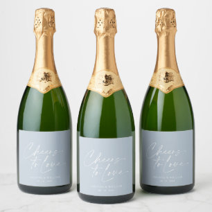 Elegant White Bröllop Champagne Flaska-etikett