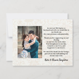 Elegant White Bröllop Photo Tack Side