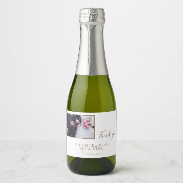 Elegant White Bröllop Tack för foto (Framsida)