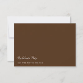 Elegant White & Brown Bachelorette Party Card Inbjudningar