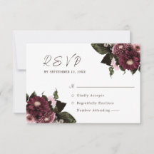 Elegant White Burgundy Blommigt Bröllop