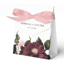 Elegant White Burgundy Blommigt Bröllop