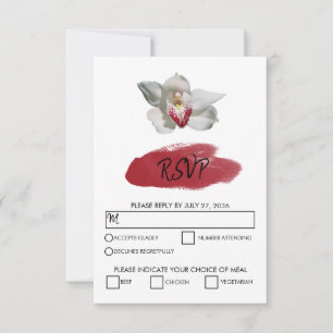 Elegant White Burgundy Orchid-Bröllop OSA Kort