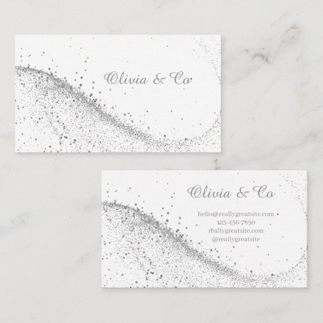 Elegant White Business Card Visitkort (Fram/baksida)