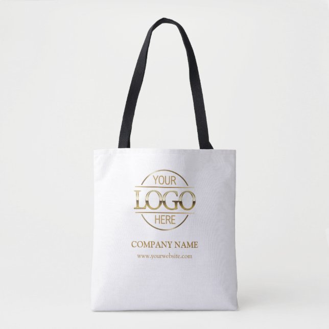 Elegant White Business Company Logotyp Promotional Tygkasse (Framsida)