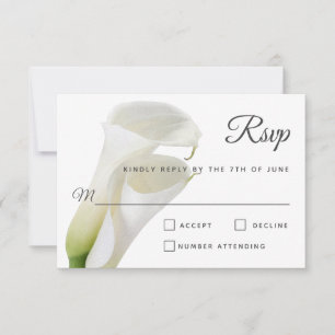 Elegant White Calla Lilies Blommigt Bröllop OSA Kort