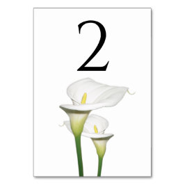 Elegant White Calla Lilies Bröllop Bordsnummer