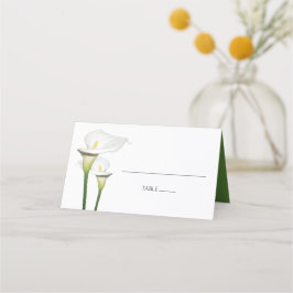 Elegant White Calla Lilies Bröllop Place Card Placeringskort