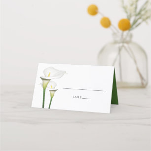 Elegant White Calla Lilies Bröllop Place Card Placeringskort