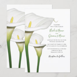 Elegant White Calla Lilies bröllopsinbjudningar Inbjudningar