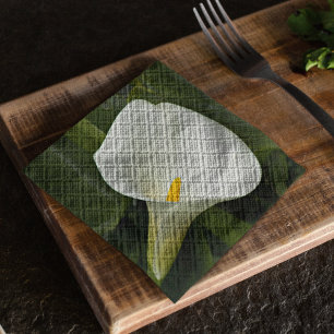 Elegant White Calla Lily Blommigt Pappersservett