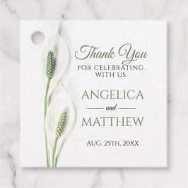 Elegant White Calla Lily Flowers Blommigt Tack Gåvor Etiketter