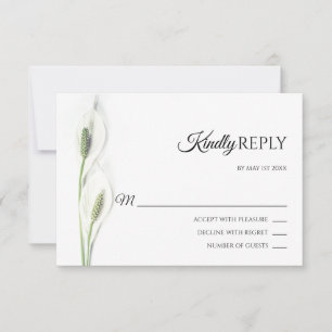 Elegant White Calla Lily Flowers OSA Bröllop Kort