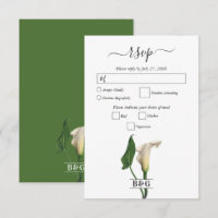 Elegant White Calla Lily Grönt Botanical Bröllop
