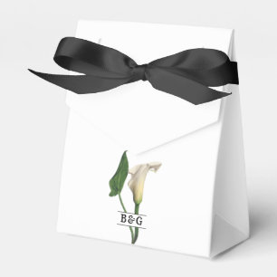 Elegant White Calla Lily Grönt Botanical Bröllop Presentaskar