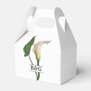 Elegant White Calla Lily Grönt Botanical Bröllop Presentaskar