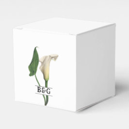 Elegant White Calla Lily Grönt Botanical Bröllop Presentaskar