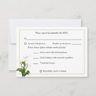 Elegant White Calla Lily OSA Kort