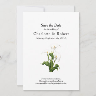 Elegant White Calla Lily Spara Datumet