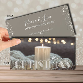 Elegant White Candle-jul Julkort