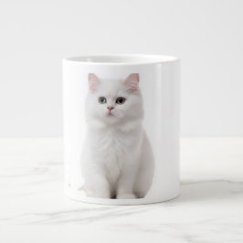 Elegant White Cat Ceramic Mugg Jumbo Mugg