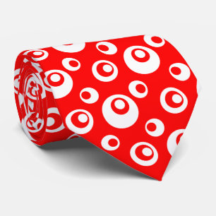 Elegant White Chris Dots on Red Background Slips