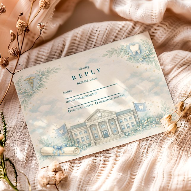 Elegant White Coat Dentist Graduation Party OSA Kort (Skapare uppladdad)