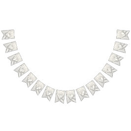 Elegant White Cream Heart Bunting Flagga