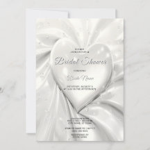 Elegant White Cream Heart Inbjudningskort för möhi