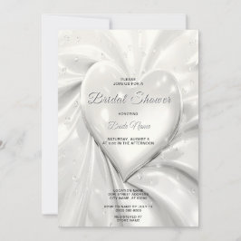 Elegant White Cream Heart Inbjudningskort för möhi