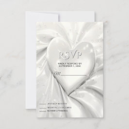 Elegant White Cream Heart OSA kort