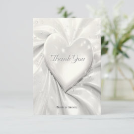 Elegant White Cream Heart - tackkort Tack Kort