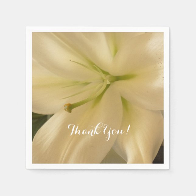 Elegant White Crema Napkins Pappersservett (Framsidan)