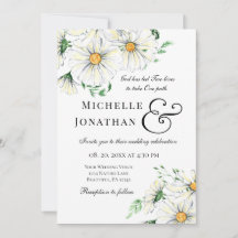 Elegant White Daisy Blommigt Christian Bröllop