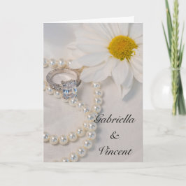 Elegant White Daisy Bröllop Inbjudan