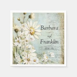 Elegant White Daisy Bröllop Pappersservett