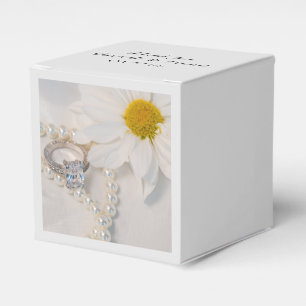 Elegant White Daisy Bröllop Presentaskar