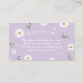 Elegant White Daisys Baby Shower Bokar för Baby Tilläggskort