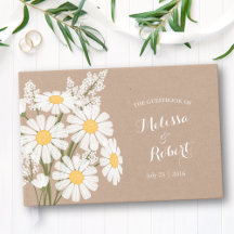Elegant White Daisys Bröllop Rustic Beige