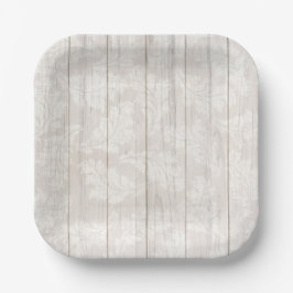 Elegant White Damask Löv Botanical Rustic Wood