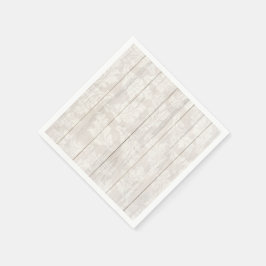 Elegant White Damask Löv Botanical Rustic Wood Pappersservett