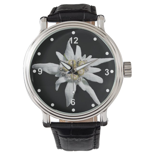 Elegant White Edelweiss Watch Armbandsur (Framsida)
