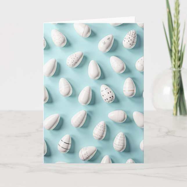 Elegant White Egg Design Card Kort (Framsida)